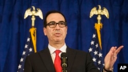 Le secrétaire américain au Trésor, Steven Mnuchin en marge de la 'Assemblée générale des Nations unies, New York, 21 septembre2017.