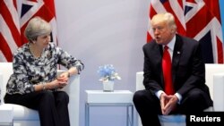 Waziri Mkuu wa Uingereza,Theresa May na Rais Donald Trump wa Marekani