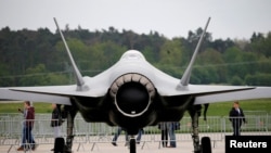 FILE - A Lockheed Martin F-35 aircraft is seen at the ILA Air Show in Berlin, Germany, April 25, 2018. 