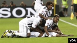 Des joueurs du TP Mazembe, décembre 2012