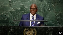 Le président Ibrahim Boubacar Keita aux Nations Unies le lundi 28 septembre 2015. (AP Photo/Frank Franklin II)