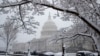 Le Capitole à Washington, lors d'une tempête de neige, le 21 mars 2018.
