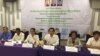 Civil society groups and representatives of communities of the Mekong river and the Tonle Sap lake held a press conference to voice concerns over the expansion of the hydropower dams on the mainstream Mekong, Phnom Penh, Cambodia, March 30, 2018. (Hul Reaksmey/VOA Khmer) 