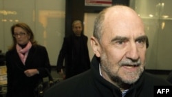 The IAEA (International Atomic Energy Agency) Deputy Director General and Head of the Department of Safeguards Herman Nackaerts arrives after a trip with his team to Iran at the Airport Schwechat, in Vienna, January 18, 2013.
