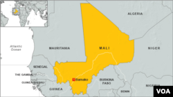 Peta wilayah Mali, Afrika.