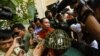 Jailed opposition party lawmaker Um Sam An, who was charged with incitement in April over comments he made about maps used in demarcating the Cambodia-Vietnam border, at Appeal Court on Tuesday 17th , May 2016. ( Leng Len/VOA Khmer)