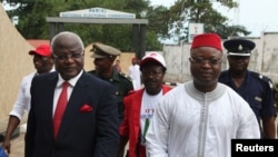 FILE - Sierra Leonean Vice President Samuel Sam-Sumana, shown in Freetown in October 2012.