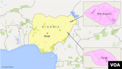 Peta lokasi Yola di Nigeria.