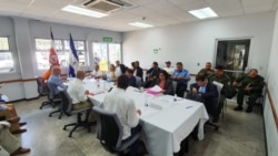 Otro ángulo del encuentro entre las delegaciones de Costa Rica y Nicaragua el 21 de marzo de 2020.