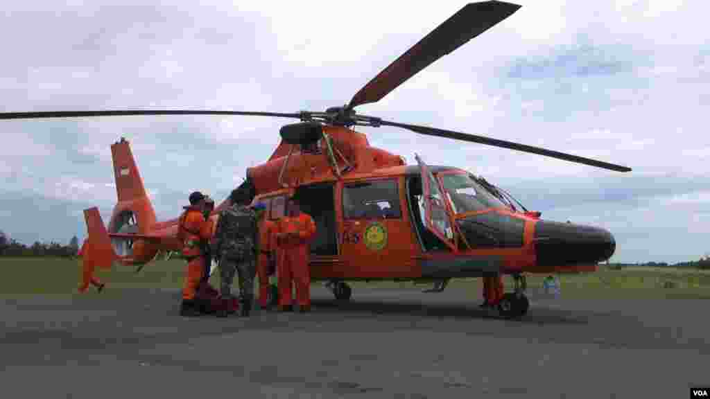 Search and rescue helicopter in Pangkalan Bun, Central Kalimantan