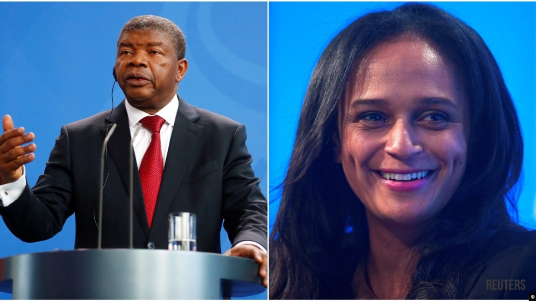 Foto montagem de Presidente Angolano João Lourenço e empresária angolana Isabel dos Santos