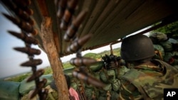 Un soldat burundais de l'AMISON, Mogadiscio, 18 novembre 2011.