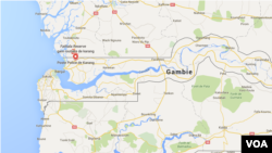 Carte de la Gambie.