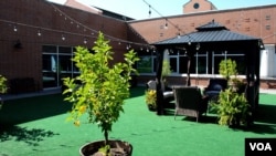 Los empleados del hospital transformaron un espacio de azotea en un jardín lleno de flores y lugares para sentarse a tomar el sol y respirar aire libre.