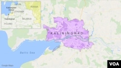 Letak wilayah Kaliningrad, Rusia