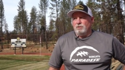 Rick Prinz is the head coach of Paradise High School football team. He had planned to retire but since the fire, he decided to stay and continue to coach football. (Elizabeth Lee/VOA News)