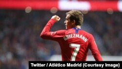 Antoine Griezmann après son but contre Rayo Vallecano, Espagne, 28 août 2018