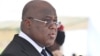 Le président congolais Felix Tshisekedi donne un discours aux funérailles d'État du défunt président tchadien Idriss Deby Itno, à N'Djamena, le 23 avril 2021.