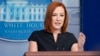 L'attachée de presse de la Maison Blanche, Jen Psaki, fait appel à un journaliste lors d'un point de presse dans la salle de briefing de la Maison Blanche à Washington, le jeudi 22 juillet 2021.
