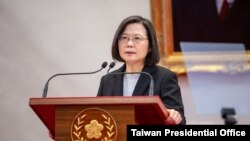 台湾总统蔡英文2022年元旦在总统府大礼堂发表新年谈话（图片来源：台湾总统府）