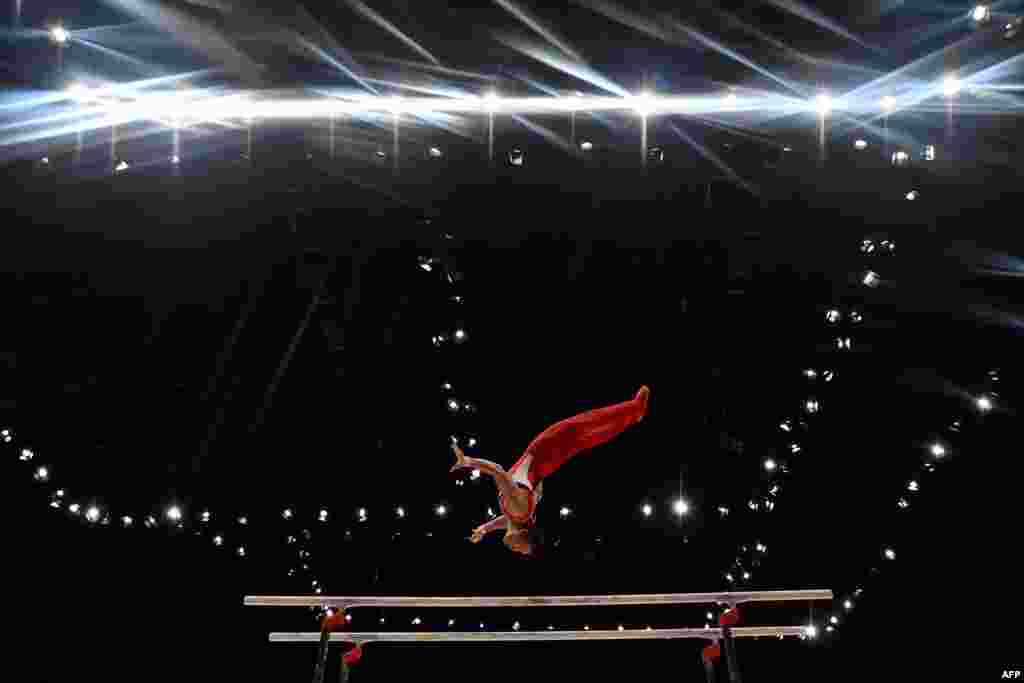 Singapore's Timothy Tay Kai Cheng competes during the fourth day of the 2015 World Gymnastics Championship in Glasgow, Scotland.