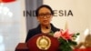 Menlu Retno Marsudi menyampaikan sambutannya saat jumpa pers bersama Menlu Jepang Toshimitsu Motegi di Jakarta, 10 Januari 2020. (Foto: REUTERS/Ajeng Dinar Ulfiana)
