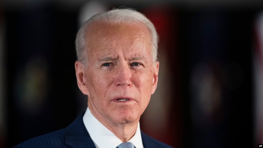 Democratic presidential candidate former Vice President Joe Biden speaks to members of the press at the National Constitution Center in Philadelphia, March 10, 2020. 