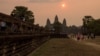 Sunrise over the famed Angkor Wat temple in northern Cambodia, Saturday, March 21, 2015. (Nov Povleakhena/VOA Khmer)