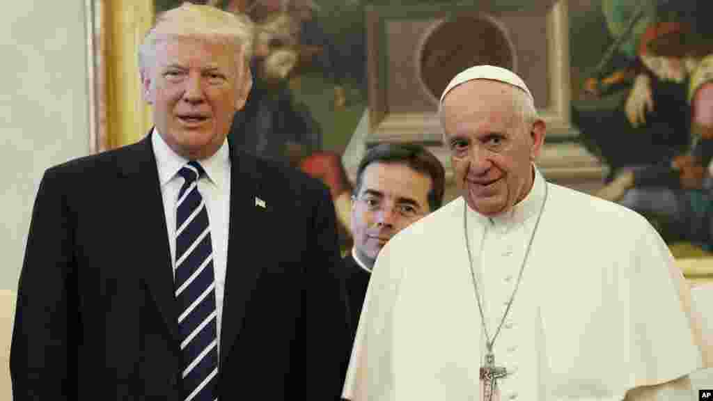 Le président américain Donald Trump et le pape François lors d'une réunion, le 24 mai 2017, au Vatican.