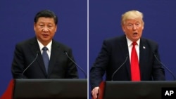 Le président chinois Xi Jinping et le président américain Donald Trump.