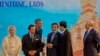 U.S. President Barack Obama, third left, shakes hands with Indonesia's President Joko Widodo, second right, during 4th ASEAN-United States summit, a parallel summit in the ongoing 28th and 29th ASEAN Summits and other related summits at National Convention Center in Vientiane, Laos, Thursday, Sept. 8, 2016. ASEAN leaders, from left, Philippine Secretary of Foreign Affairs Perfecto Yasay, who is standing in for Philippine President Rodrigo Duterte, Brunei's Foreign Minister and Prime Minister Sultan Hassanal Bolkiah, Cambodia's Prime Minister Hun Sen, Widodo, and Malaysia's Prime Minister Najib Razak. (AP Photo/Gemunu Amarasinghe)