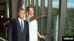 美军印太司令部司令员戴维森海军上将接待日本防卫大臣岩屋毅访问（2019年1月18日）