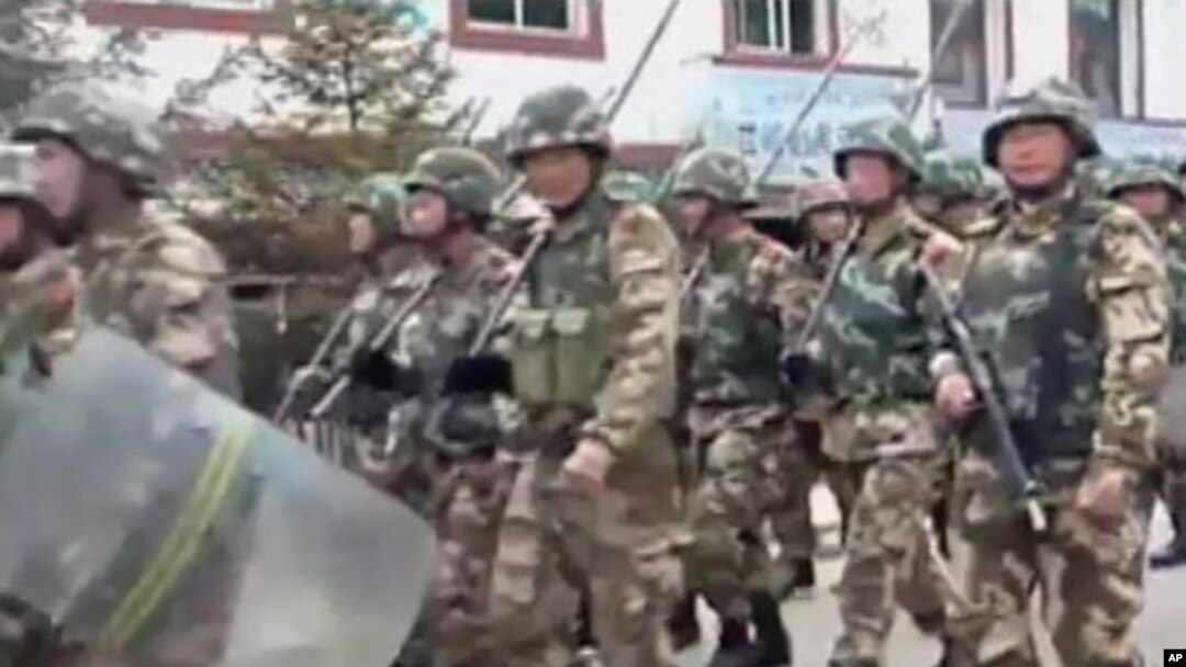 圖為阿壩地區在警方嚴控之下(2011年10月資料照)