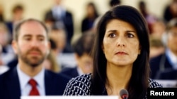 Embajadora de Estados Unidos ante la ONU, Nikki Haley.