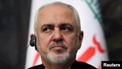 El ministro de Relaciones Exteriores, Mohammad Javad Zarif, en conferencia de prensa en Moscú, el 8 de mayo de 2019.