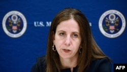 Sigal Mandelker, sous-secrétaire au Trésor américain chargée de la lutte antiterroriste, à Kampala en Ouganda, le 11 juin 2018. 