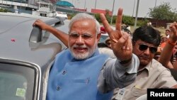 PM terpilih India, Narendra Modi (depan) akan resmi dilantik pada tanggal 26 Mei mendatang (foto: dok). 