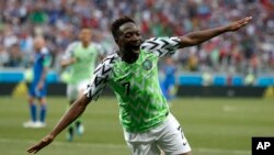 Ahmed Musa de l'équipe du Nigeria en Russie, le 22 juin 2018.