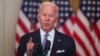 Presiden AS Joe Biden memberikan pidato tentang krisis di Afghanistan, di Gedung Putih Senin (16/8). 