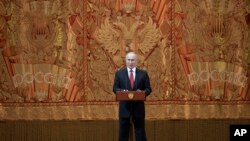 El presidente ruso en una gala para marcar el año nuevo en el teatro Bolshoi en Moscú, Rusia, el jueves 27 de diciembre del 2018. 