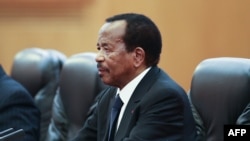 Le président camerounais Paul Biya au Grand Palais du Peuple à Beijing le 22 mars 2018. 