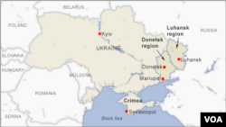 Map showing Donetsk region.