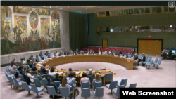 Le Conseil de sécurité de l'ONU à New York, 8 mai 2018.