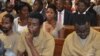 Activistas angolanos em tribunal no primeiro dia de julgamento em Luanda. Angola, Nov 16, 2015