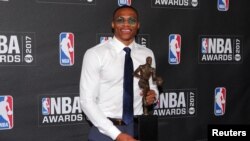 Russell Westbrook, MVP, meilleur joueur NBA 2017, New York, le 26 juin 2017. 