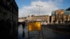 FILE - A road signs reads "Beware of Traffic from Right," in Edinburgh, Scotland, Aug. 31, 2019. Disgruntlement over Brexit and the coronavirus pandemic are breathing new life into the push for Scottish independence.