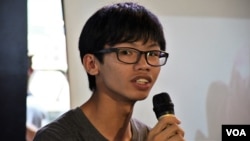 學生動源召集人鍾翰林。(美國之音湯惠芸拍攝)