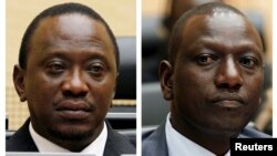 Presiden Kenya, Uhuru Kenyatta (kiri) dan Wapres Ruto dituduh mendalangi kekerasan etnis setelah pilpres Kenya tahun 2007 (foto: dok). 