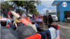 Nicaragüenses varados en línea fronteriza de Piedras Blancas desde el 18 de julio de 2020.
