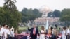 WASHINGTON, DC - JULY 04: President Donald Trump and first Lady Melania Trump walk along the South Lawn during an event at the White House on July 04, 2020 in Washington, DC. President Trump is hosting a "Salute to America" celebration that includes…